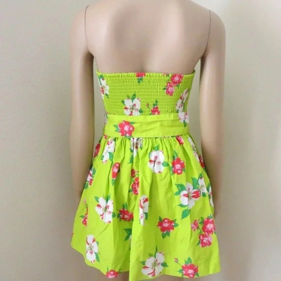 Hollister Floral Strapless Dress Size Small Green - Picture 5 of 5